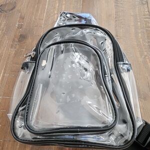 Clear Black-Trim Men’s Sling Bag - Transparent Carry